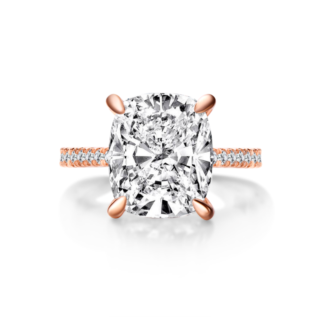 Cushion Cut Ring Solitaire Ring Cushion Moissanite Ring Cushion Cut Diamond Ring For Women Engagement Ring 6 carat ring cushion promise ring rose gold front