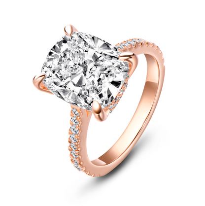 Cushion Cut Ring Solitaire Ring Cushion Moissanite Ring Cushion Cut Diamond Ring For Women Engagement Ring 6 carat ring cushion promise ring rose gold