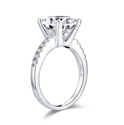 Cushion Cut Engagement Ring, 5 Carats, Halo, Silver by Margalit Rings Travel Ring Vacation Ring back