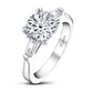 Round Solitaire Engagement Ring, 2 Carats, Tapered Baguettes by Margalit Rings side view