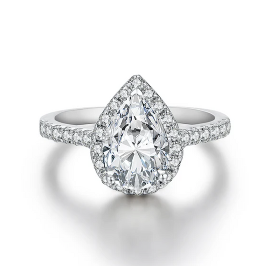 Fake pear hot sale shaped engagement rings