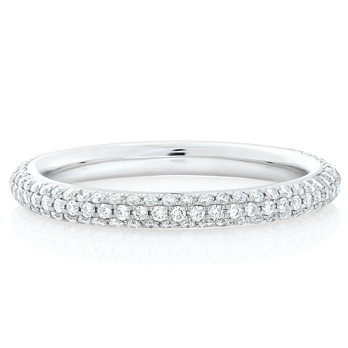 Frida Aasen 3 Row Micro Pave Eternity Band, 925 Sterling Silver by Margalit Rings