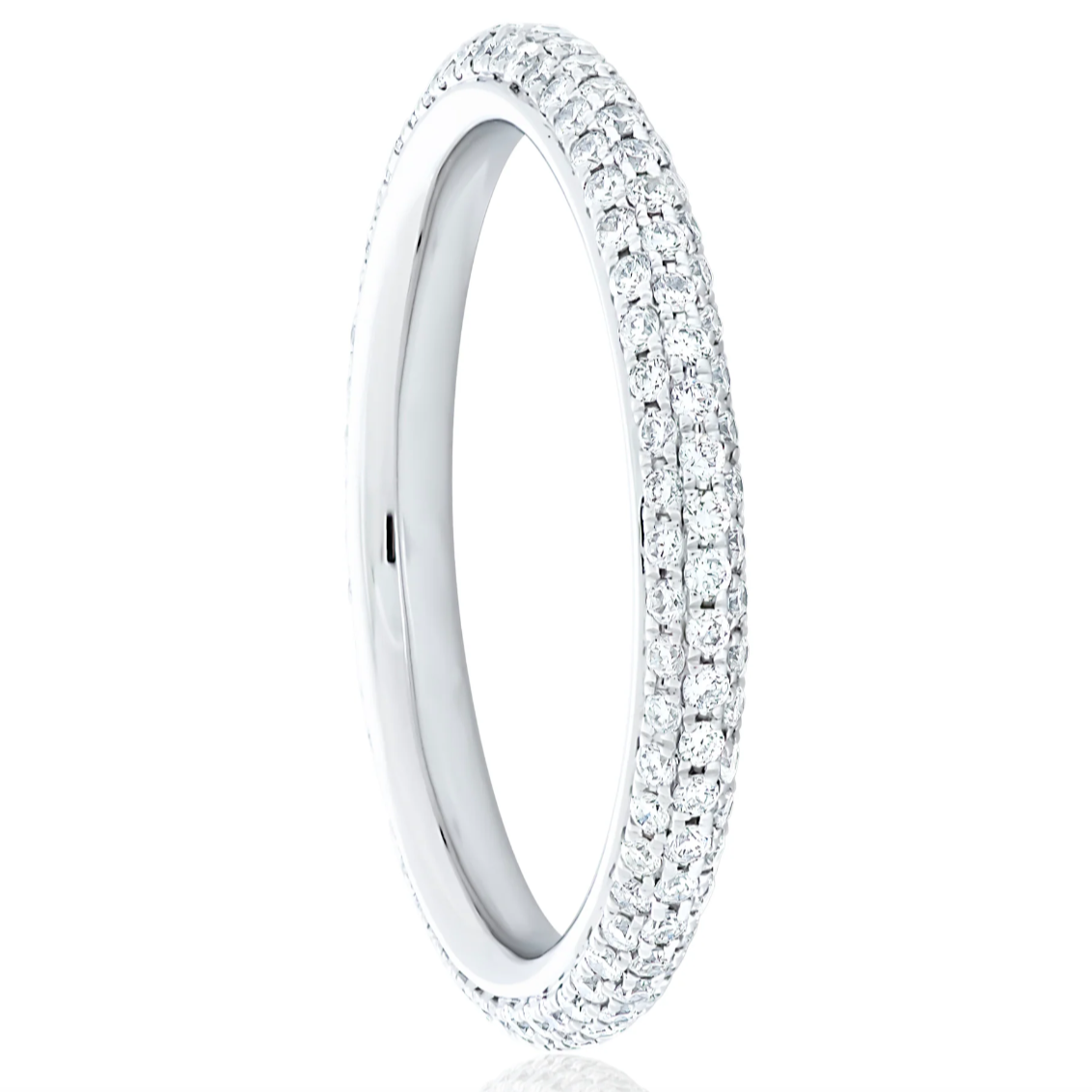 Frida Aasen 3 Row Micro Pave Eternity Band, 925 Sterling Silver by Margalit Rings side view