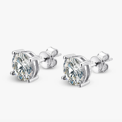 Round 2 Carat Sterling Silver Bridal Wedding Day Studs by Margalit Rings bridal earrings silver