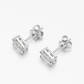 1 Carat, Radiant Cut, Sterling Silver, Bridal Wedding Day Studs by Margalit Rings side view