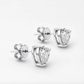 1 Carat, Heart Shape, Sterling Silver, Bridal Wedding Day Studs by Margalit Rings 