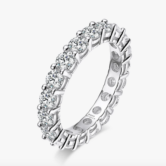 Classic Diamond Eternity Ring, 925 Sterling Silver Band by Margalit Rings, wedding jewelry, bridal jewelry