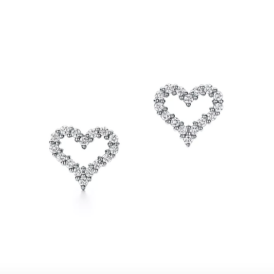 heart silhouette earrings sterling silver