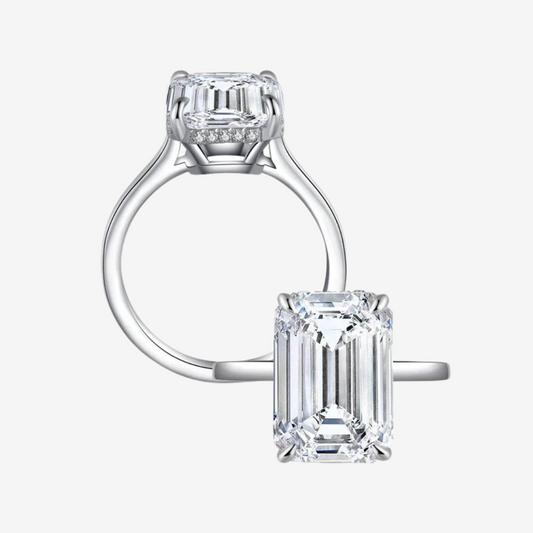 Sofia Richie Engagement Ring 6 Carat Emerald Cut Diamond on Sterling Silver band by Margalit Rings