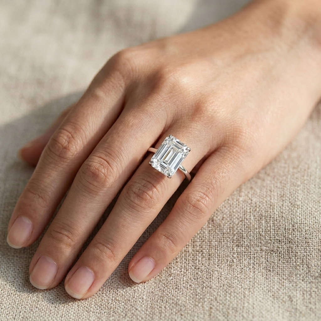 Sofia Richie Engagement Ring, Emerald Cut, 6 Carats