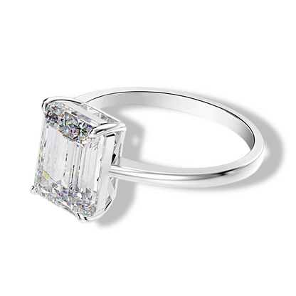Sofia Richie Grainge Engagement Ring, Emerald Cut Side View 