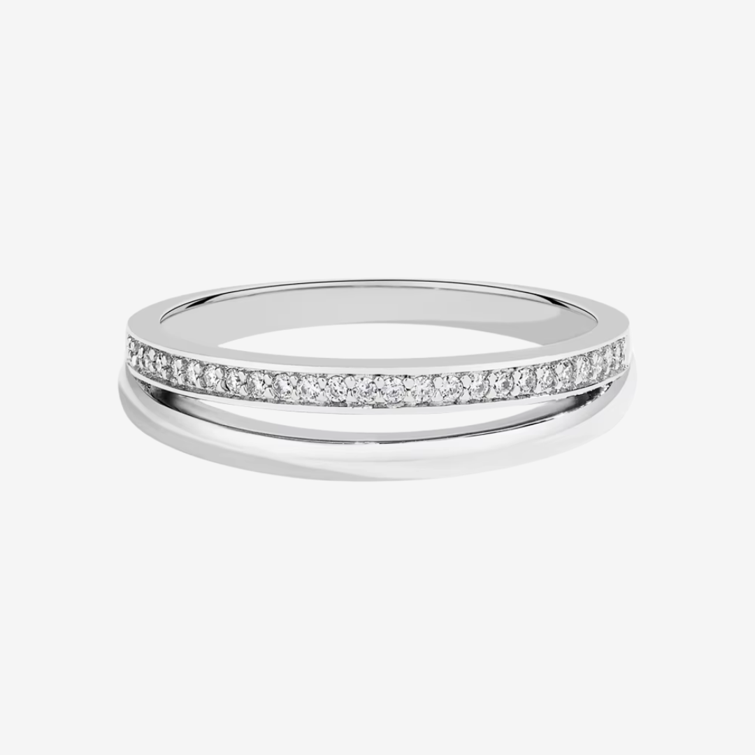 Sterling Silver Double Wedding Band 