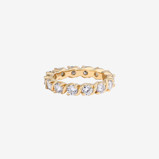 Twisted Diamond Eternity Ring, Yellow Gold by Margalit