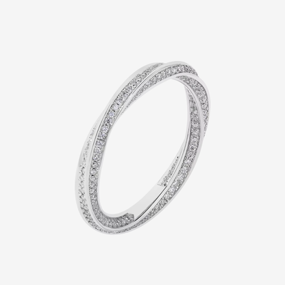 Twisted Pave Wedding Band, Sterling Silver