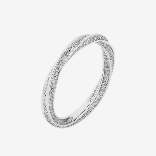 Twisted Pave Wedding Band, Sterling Silver