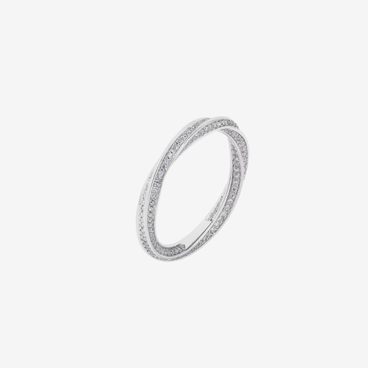 Twisted Pave Wedding Band, Sterling Silver, Fine Jewellery