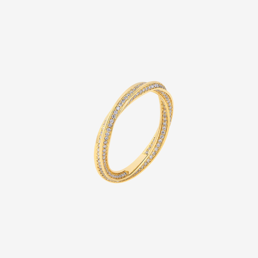 Twisted Pave Wedding Band, Yellow Gold Fine Jewellery