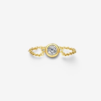 Bezel Set Solitaire Ring, Yellow Gold