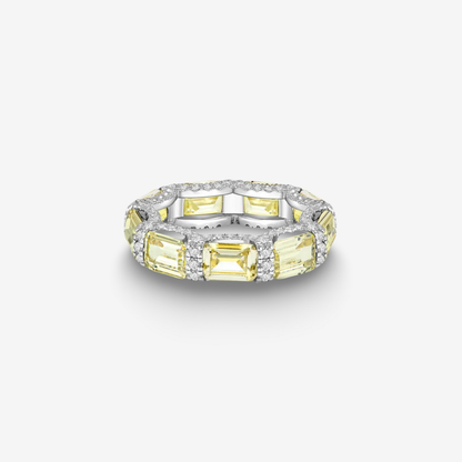 Fancy Yellow, Emerald Cut, Eternity band