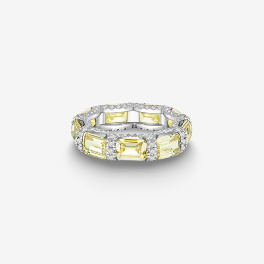 Fancy Yellow, Emerald Cut, Eternity band
