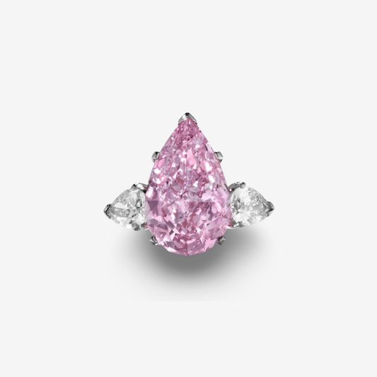 8 Carat, Anna Kournikova, Fancy Pink, Pear Shape Cocktail Ring - MargalitRings
