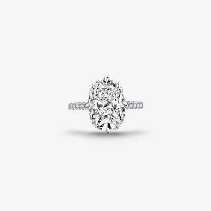 Cushion Cut Engagement Ring, 6 Carats, Halo, Silver