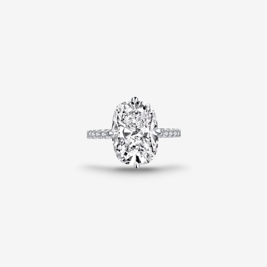 Cushion Cut Engagement Ring, 6 Carats, Halo, Silver