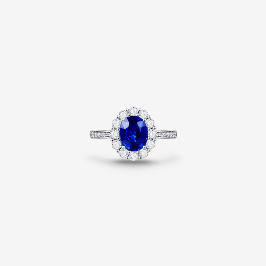 Blue Sapphire Engagement Ring, 2 Carats