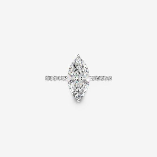 Marquise Cut Engagement Ring, 2 Carats, Sterling Silver