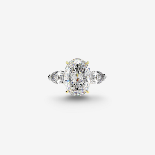 Frida Oval Cut Engagement Ring, Sterling Silver, 4 Carats