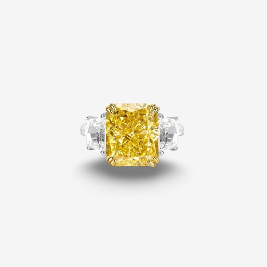 6 Carat, Fancy Yellow, Radiant Cut, Cocktail Ring