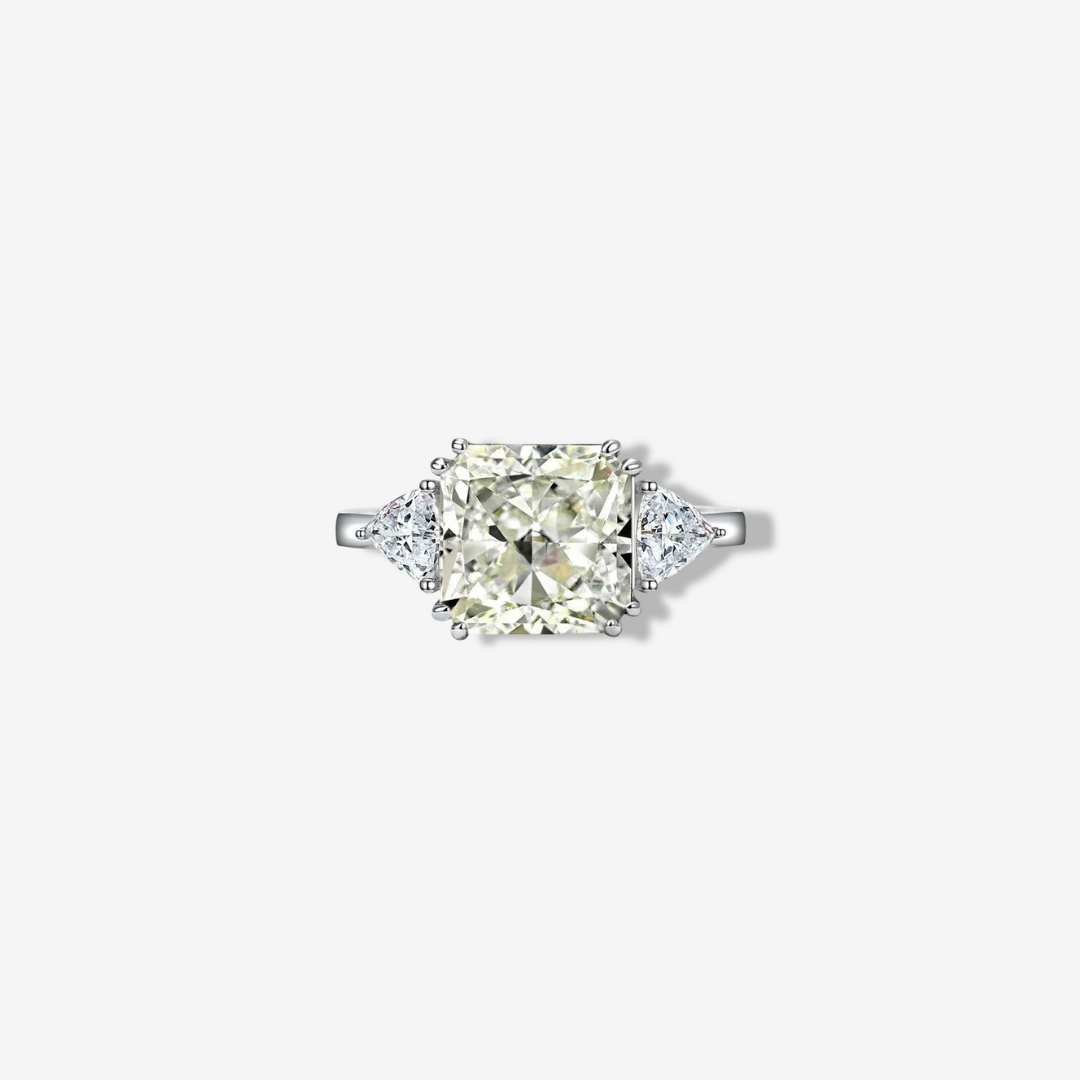 3 Carat, Light Yellow Princess Cut, Cocktail Ring