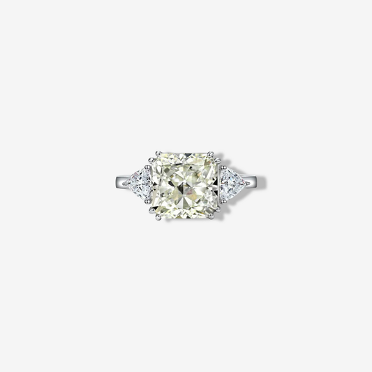 3 Carat, Light Yellow Princess Cut, Cocktail Ring