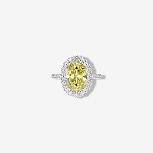 Oval Cut, Cocktail Ring For Her, Fancy Yellow, 5 Carat Ring