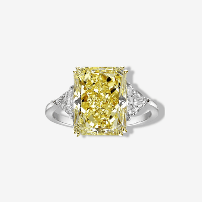 10 Carat, Fancy Intense Yellow, Princess Cut, Cocktail Ring - MargalitRings