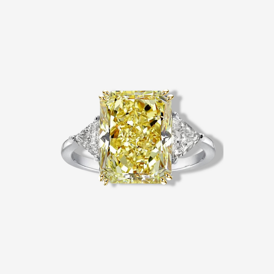 10 Carat, Canary Yellow, Princess Cut, Cocktail Ring