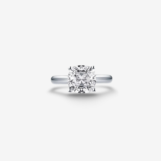 Cushion Cut Engagement Ring, 3 Carats, Sterling Silver