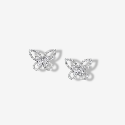 Butterfly Silhouette, Bridal Studs in Silver