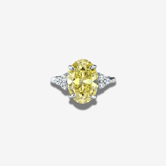 Oval Cut, 4 Carat, Oval Fancy Yellow, Cocktail Ring
