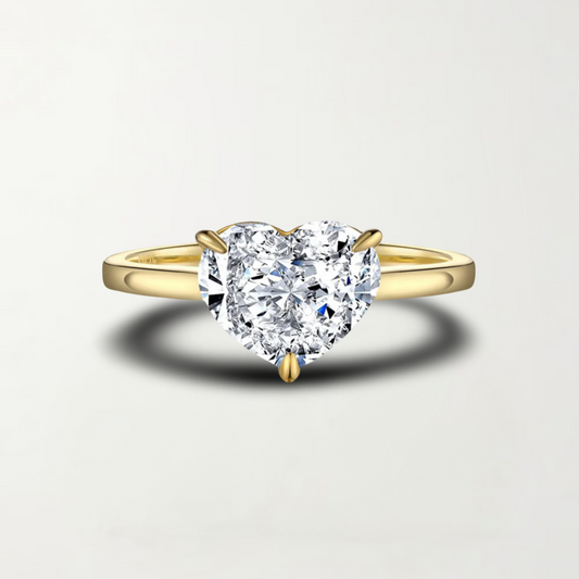2.5 Carat heart-shaped white brilliant promise ring in sterling silver solitaire setting