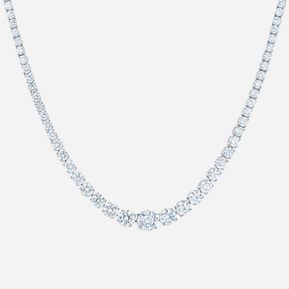 Riviera Line Necklace with Graduated Moissanite