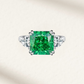 4 Carat, Colombian Emerald Green & Diamond Ring, Emerald Cut