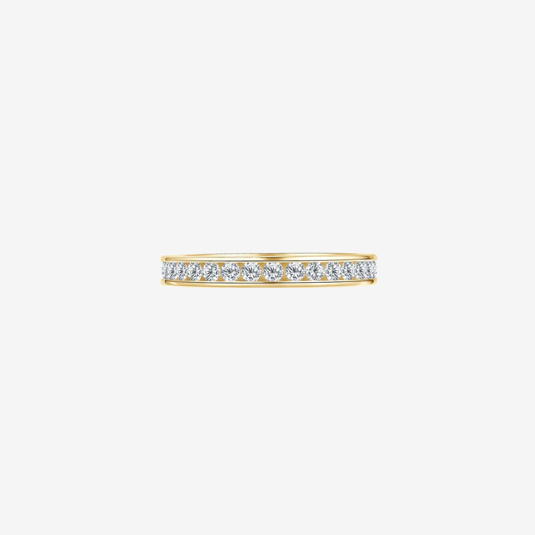 Channel Set Eternity Ring in Yellow Gold Lab Made
