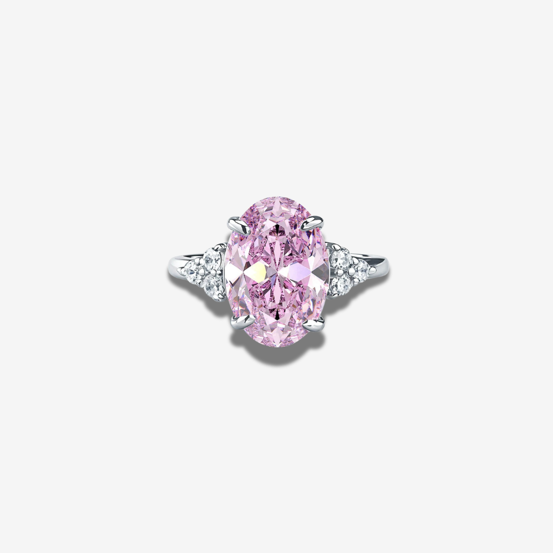 lab made Oval Cut, 4 Carat, Pink Oval, Fancy Pink, Cocktail Ring