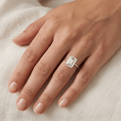 Amal Clooney, Emerald Cut Engagement Ring - MargalitRings