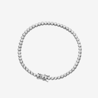 Bezel Set Bezel Set Tennis Bracelet, Sterling Silver - MargalitRings