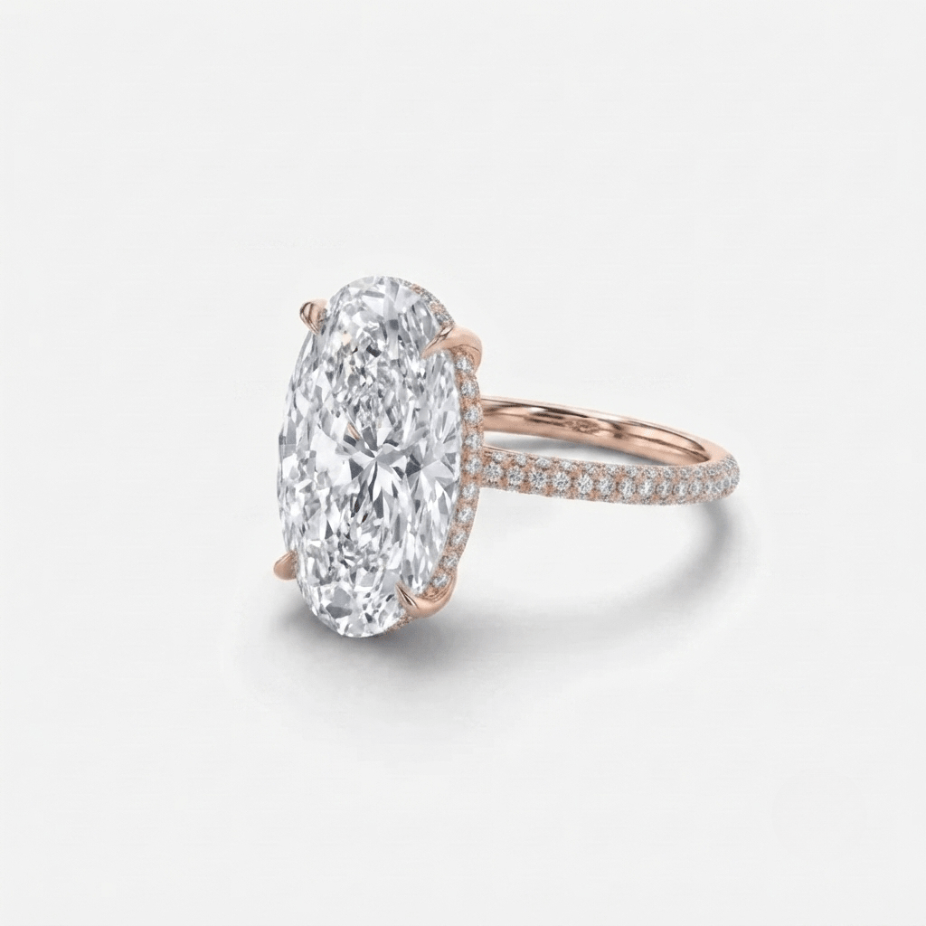 Blake Lively, 5 Carats Oval Shape, Rose Gold, Engagement Ring - MargalitRings