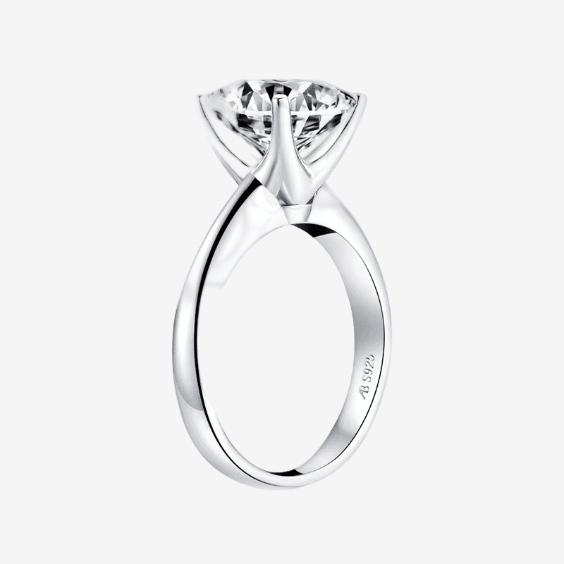Cushion Cut Engagement Ring, 3 Carats, Sterling Silver - MargalitRings
