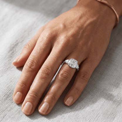 Cushion Cut Engagement Ring, 5 Carats, Demi Channel Set - MargalitRings