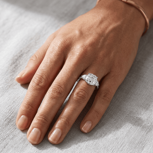 Cushion Cut Engagement Ring, 5 Carats, Demi Channel Set - MargalitRings